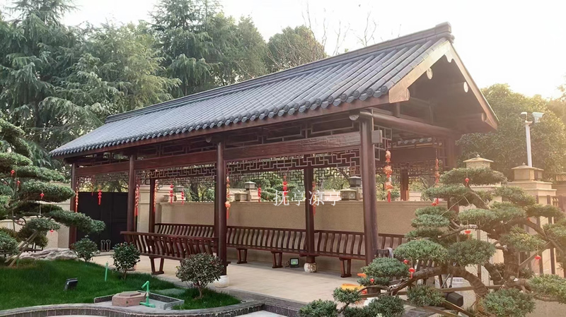 菠蘿格防腐木長(zhǎng)廊