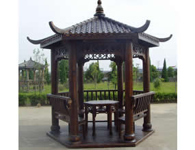 公園景觀庭院六角涼亭