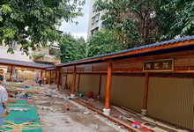 廣東梅州防腐木樹脂瓦長廊