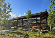 福建省寧德市防腐木古建長廊效果圖