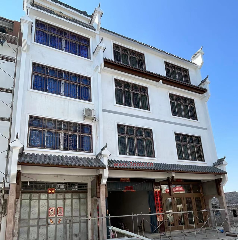 仿古屋檐、防腐木垂花柱