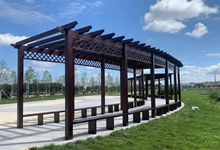 木制長廊每平米價(jià)格,防腐木廊架效果圖