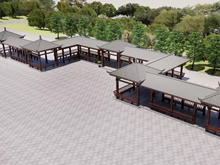 定制防腐木長廊是多少錢一平方，長廊廠家為您提供設計效果圖